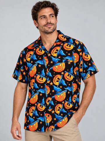 Maglietta 'Helloween Pumpkin Hat' di King Kameha in blu