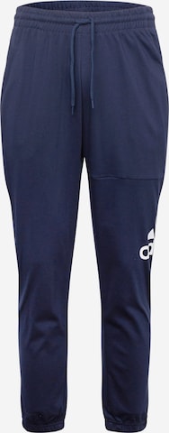 ADIDAS SPORTSWEAR - Tapered Calças de desporto 'ESS' em azul: frente