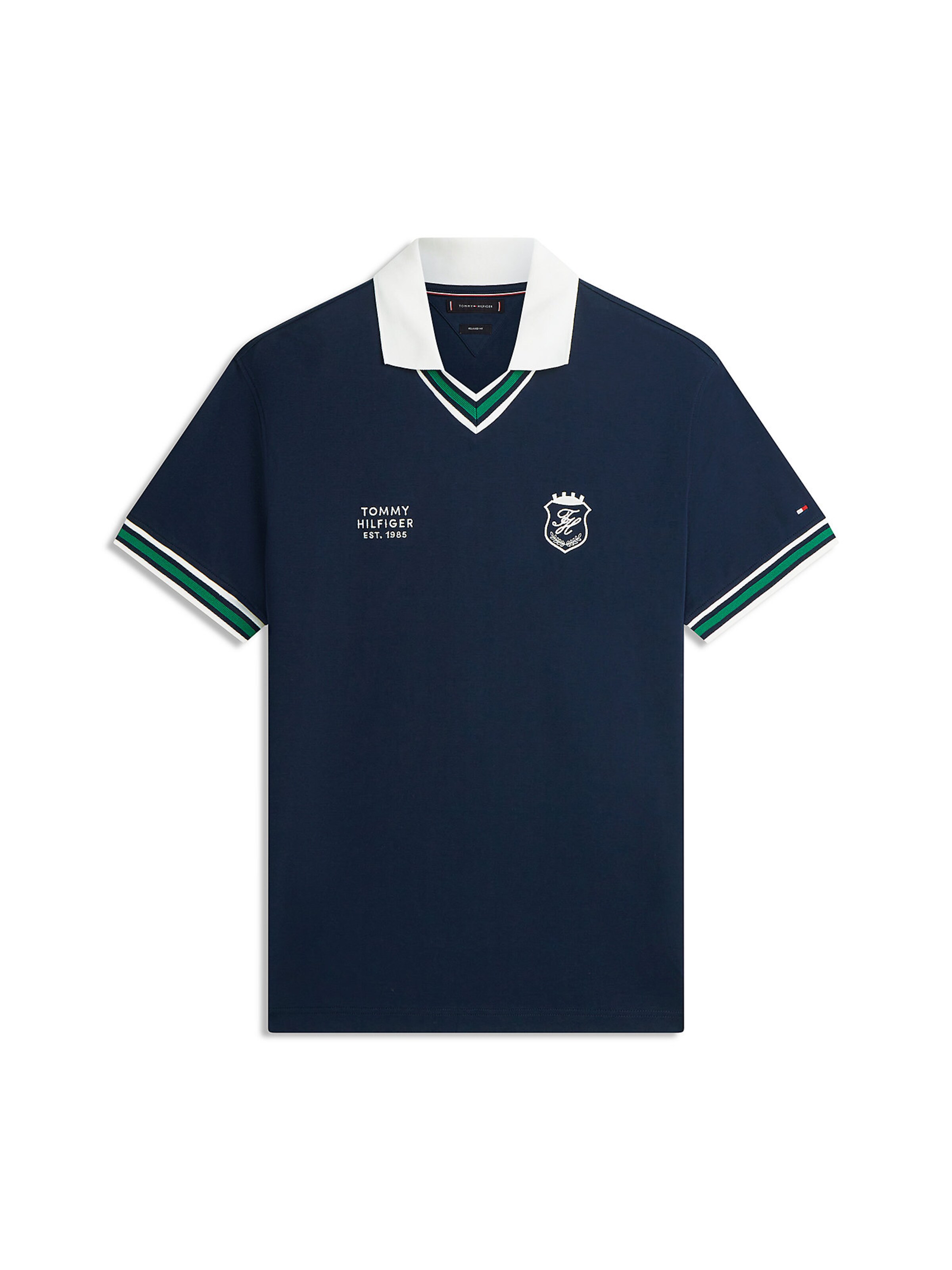 TOMMY HILFIGER T-Shirt en bleu marine / vert / blanc, Vue avec produit