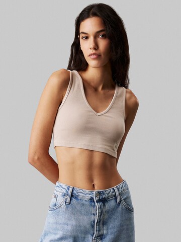 Bustier Soutien-gorge Calvin Klein Jeans en beige : devant