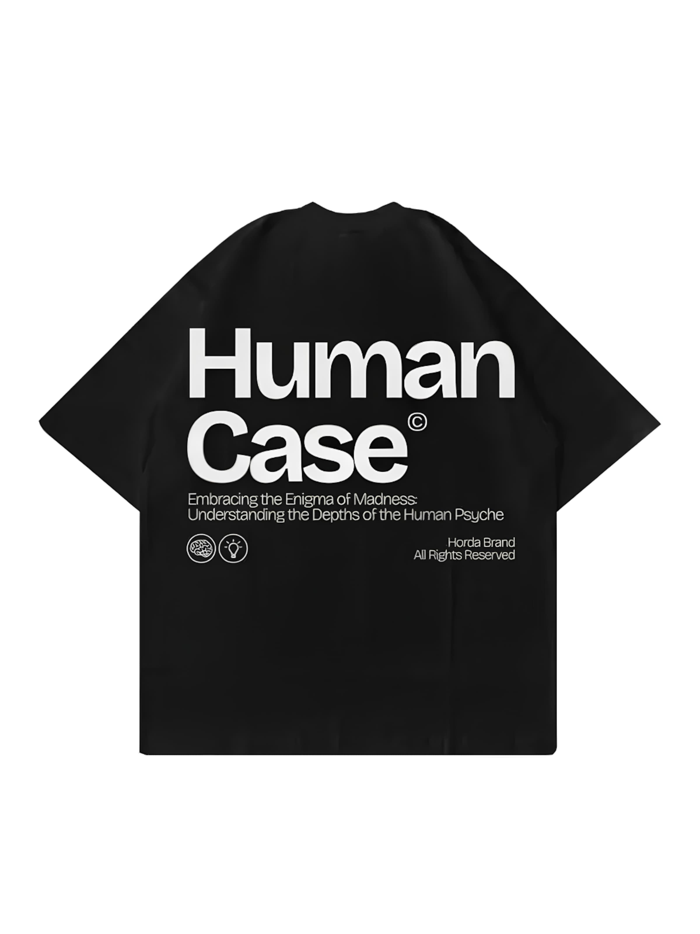 T-Shirt 'T-Shirt oversize cotone Boxy Fit Made in Italy Human Case' Horda en noir : devant