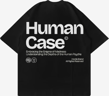 T-Shirt 'T-Shirt oversize cotone Boxy Fit Made in Italy Human Case' Horda en noir : devant
