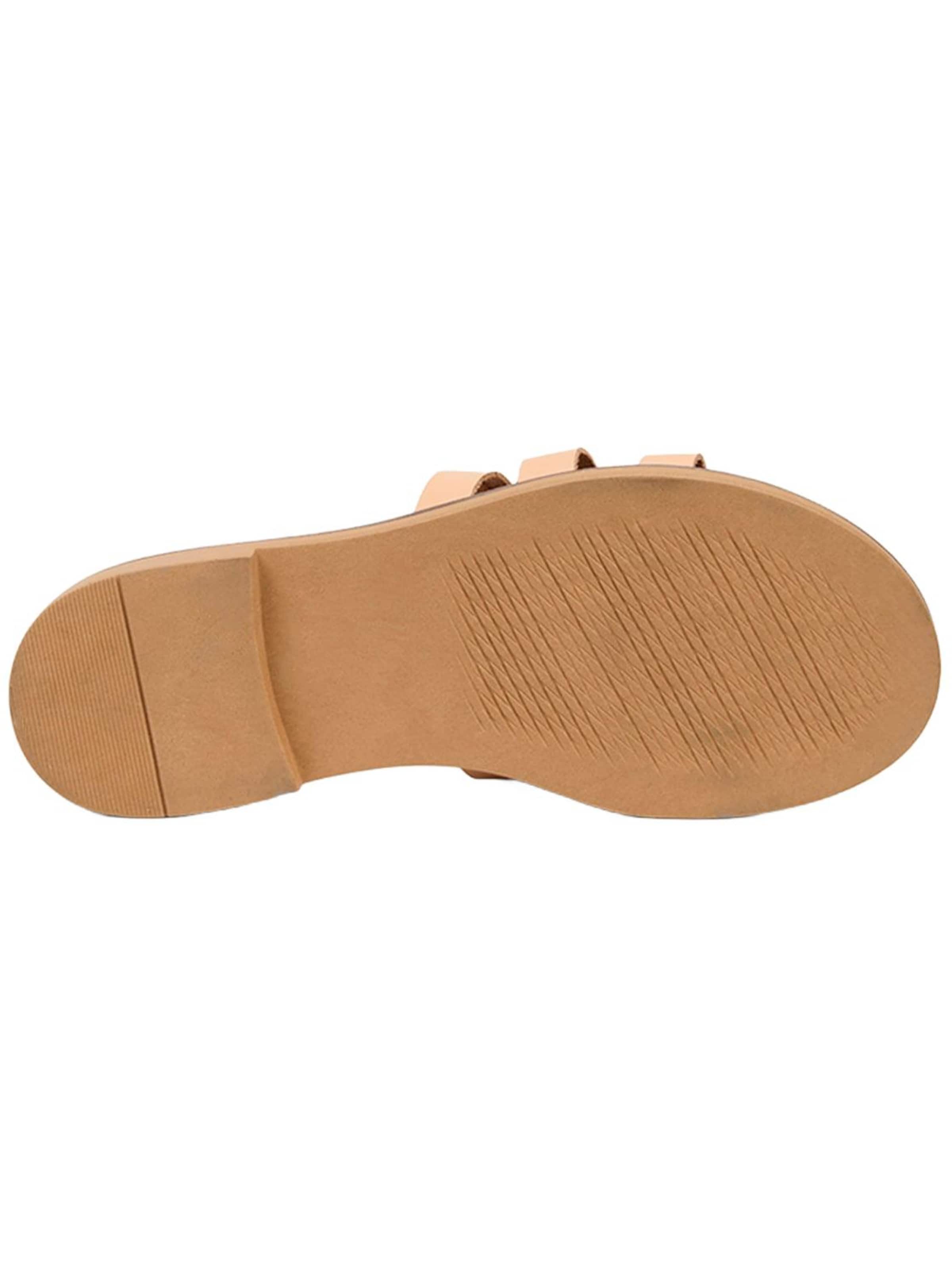 Mule 'DESA Damen-Ledersandalen mit Perlenbesatz' Desa en beige