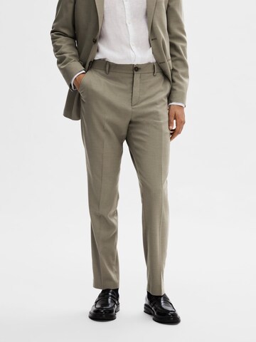 SELECTED HOMME Slimfit Pressveckad byxa 'Neil' i grön