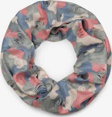 styleBREAKER Schlauchschal 'Destroyed Loop mit Camouflage Muster' in Rot: Vorderseite