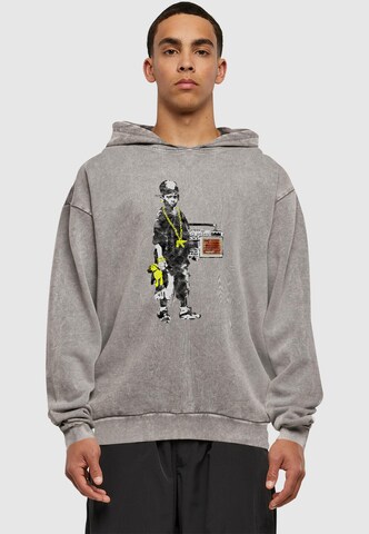 Merchcode Sweatshirt 'Brandalised - Boy With Teddy' in Grey: front