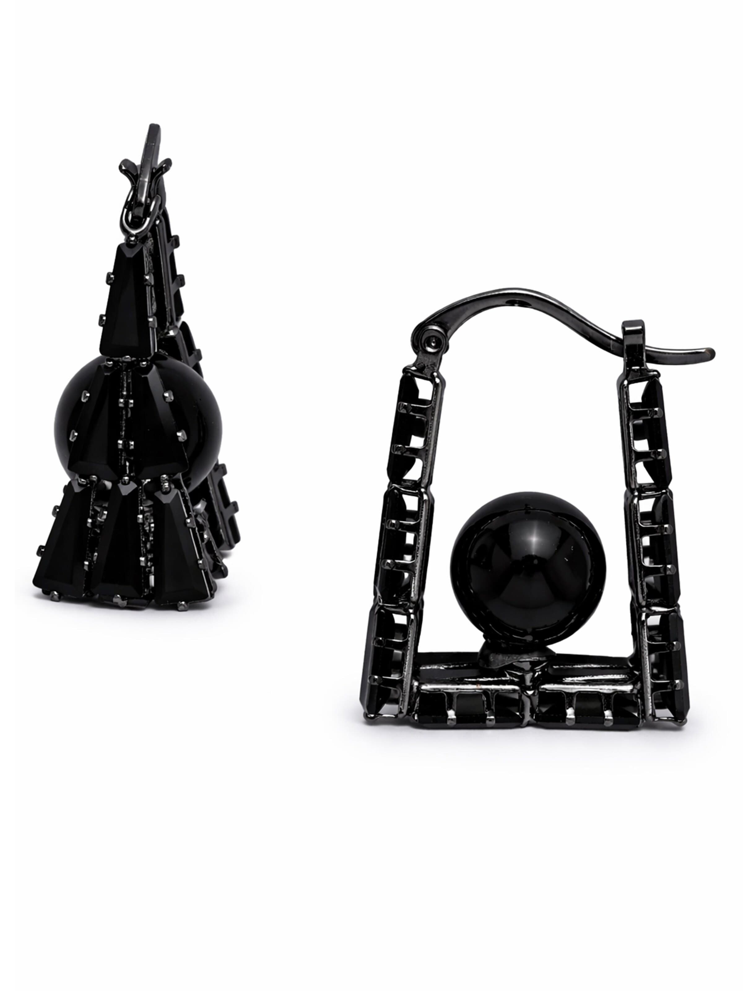 AVANT-GARDE PARIS - Brincos 'Imperielle' em preto: frente