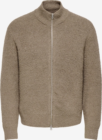Vestes en maille 'DALE ' Only & Sons en marron : devant