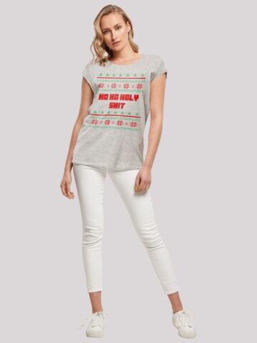 F4NT4STIC Shirt 'Ho Ho Holy' in Grijs