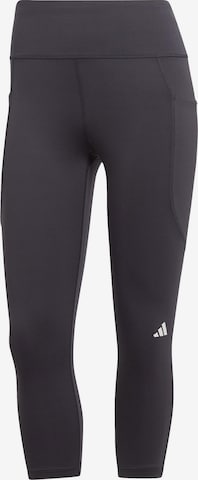 ADIDAS PERFORMANCE Skinny Workout Pants 'Dailyrun 3/4' in Black: front