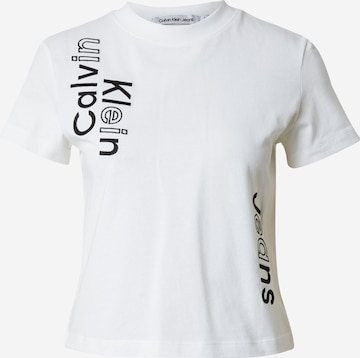 T-shirt Calvin Klein Jeans en blanc : devant