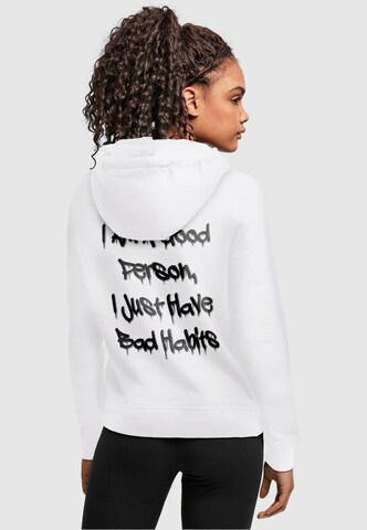 Sweat-shirt 'Bad Habits' Merchcode en blanc