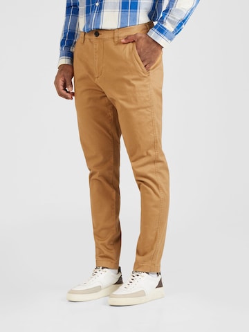 Regular Pantalon chino HOLLISTER en marron : devant