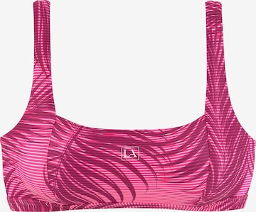 LASCANA ACTIVE Athletic Bikini Top in Pink: front
