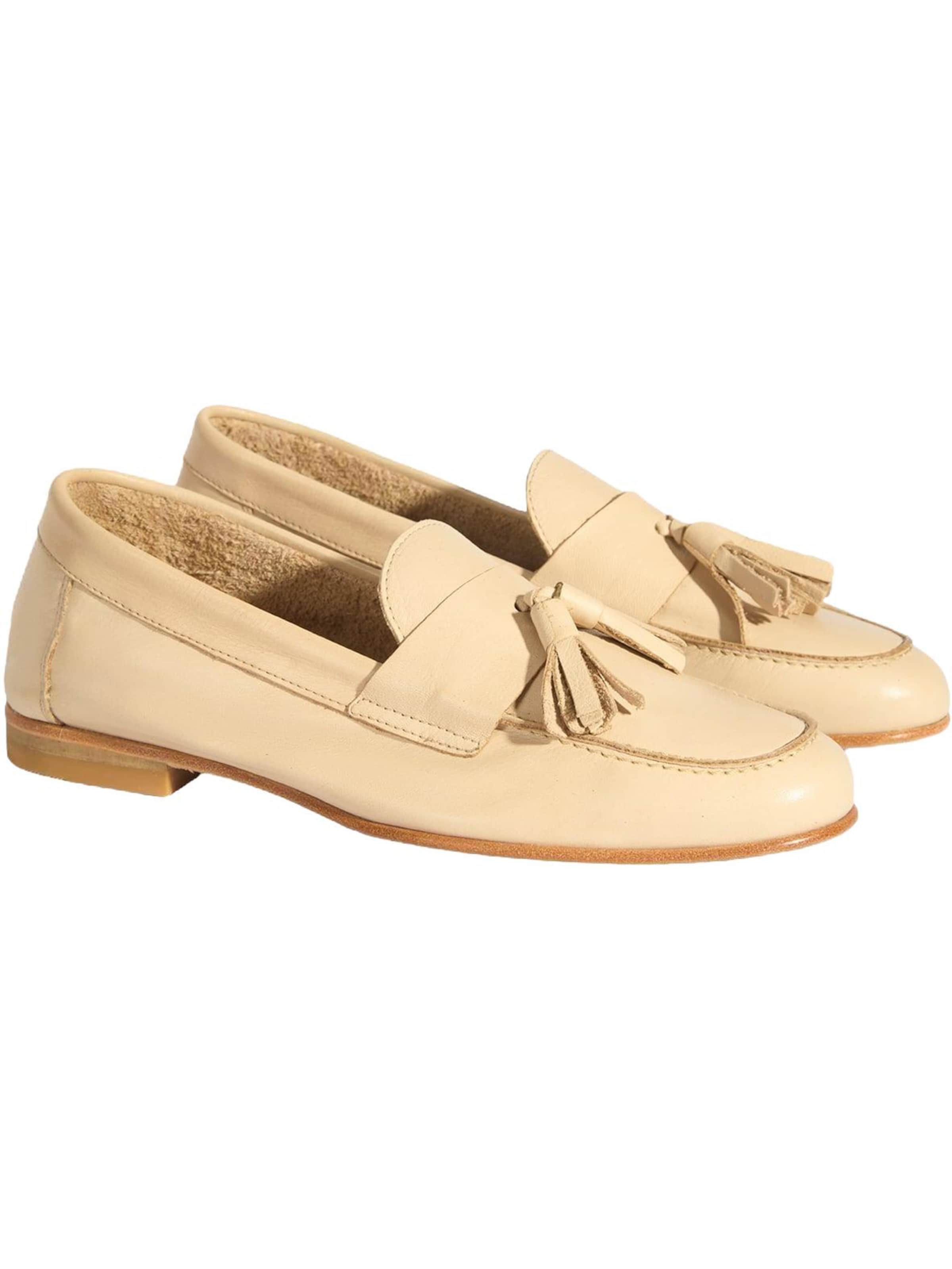 Desa Mocassins 'Slip-Ons' in Beige: voorkant