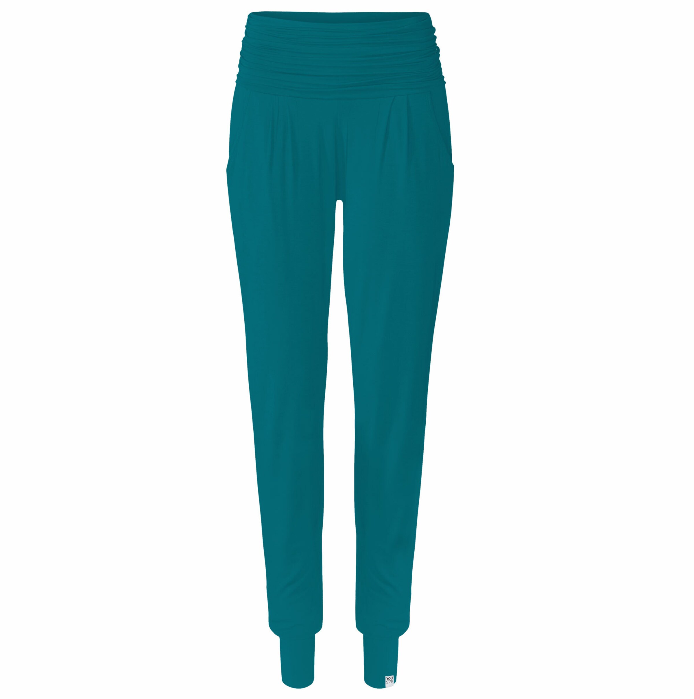 YOGISTAR.COM Regular Yoga-Harempants "Ala" in Blau: Vorderseite