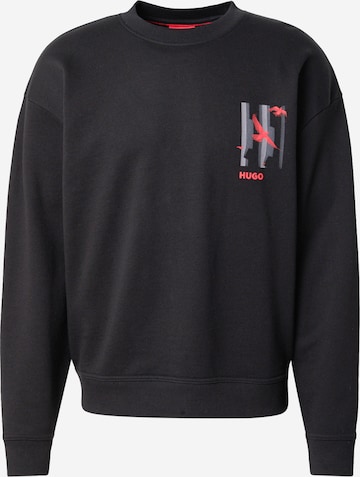 HUGOSweater majica 'Duckoo' - crna boja: prednji dio