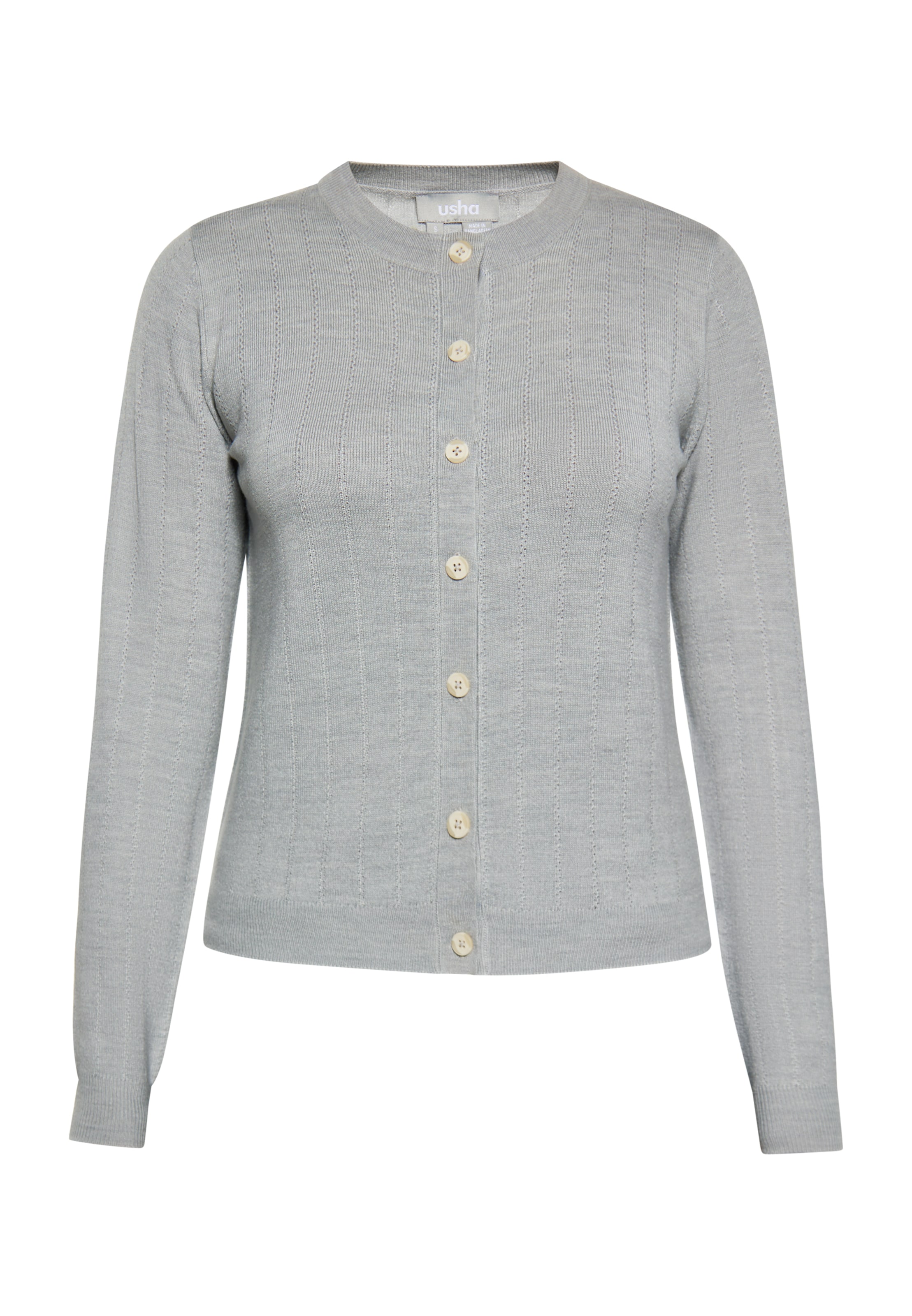 Usha Strickjacke in Grau: Vorderseite