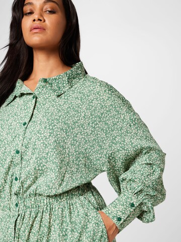 In The Style Curve Shirt Dress 'STACEY' in Green