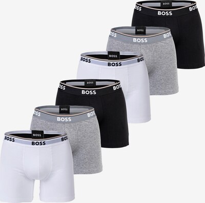 BOSS Boxershorts in grau / schwarz / weiß, Produktansicht