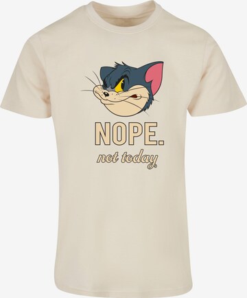 ABSOLUTE CULT Shirt 'Tom And Jerry - Nope Not Today' in Beige: voorkant