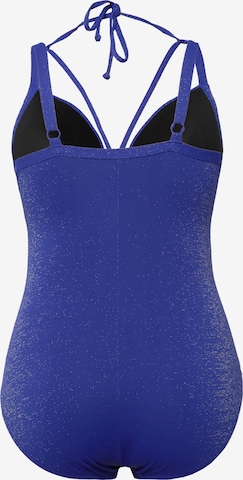 Ulla Popken T-shirt Swimsuit in Blue