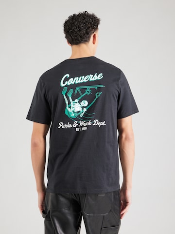 CONVERSE T-Shirt 'SWINGING SKELETON' in Schwarz: Vorderseite