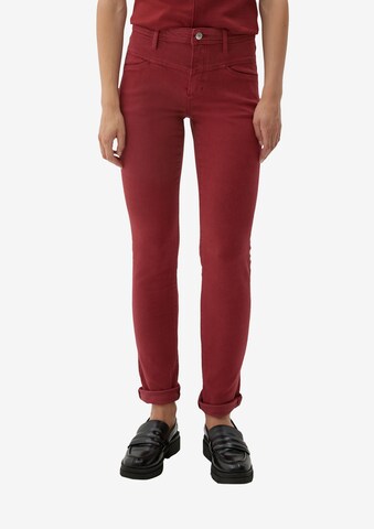 s.Oliver Slimfit Jeans in Rood: voorkant