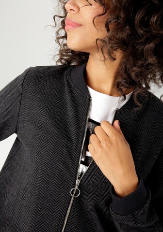 Aniston CASUAL Zip-Up Hoodie in Black