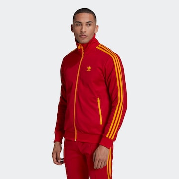 ADIDAS ORIGINALS - Casaco em moletão 'Beckenbauer' em vermelho: frente