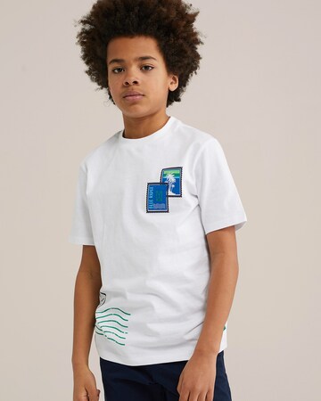 T-Shirt WE Fashion en blanc : devant