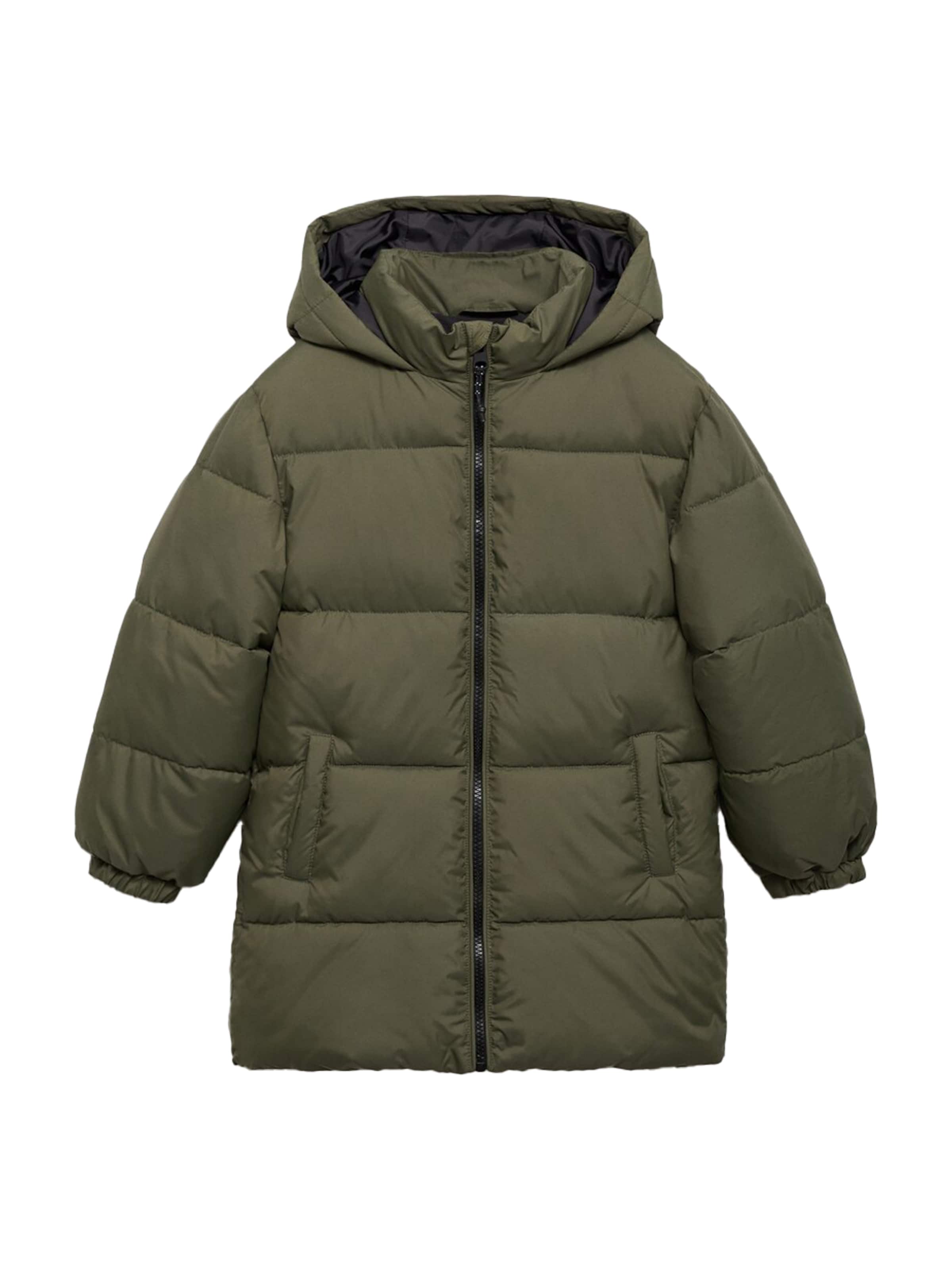 MANGO KIDS Vinterjakke 'AMERLONG' i grøn: forside