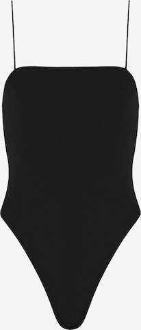 OW Collection Shirt Bodysuit 'WILLOW' in Black: front