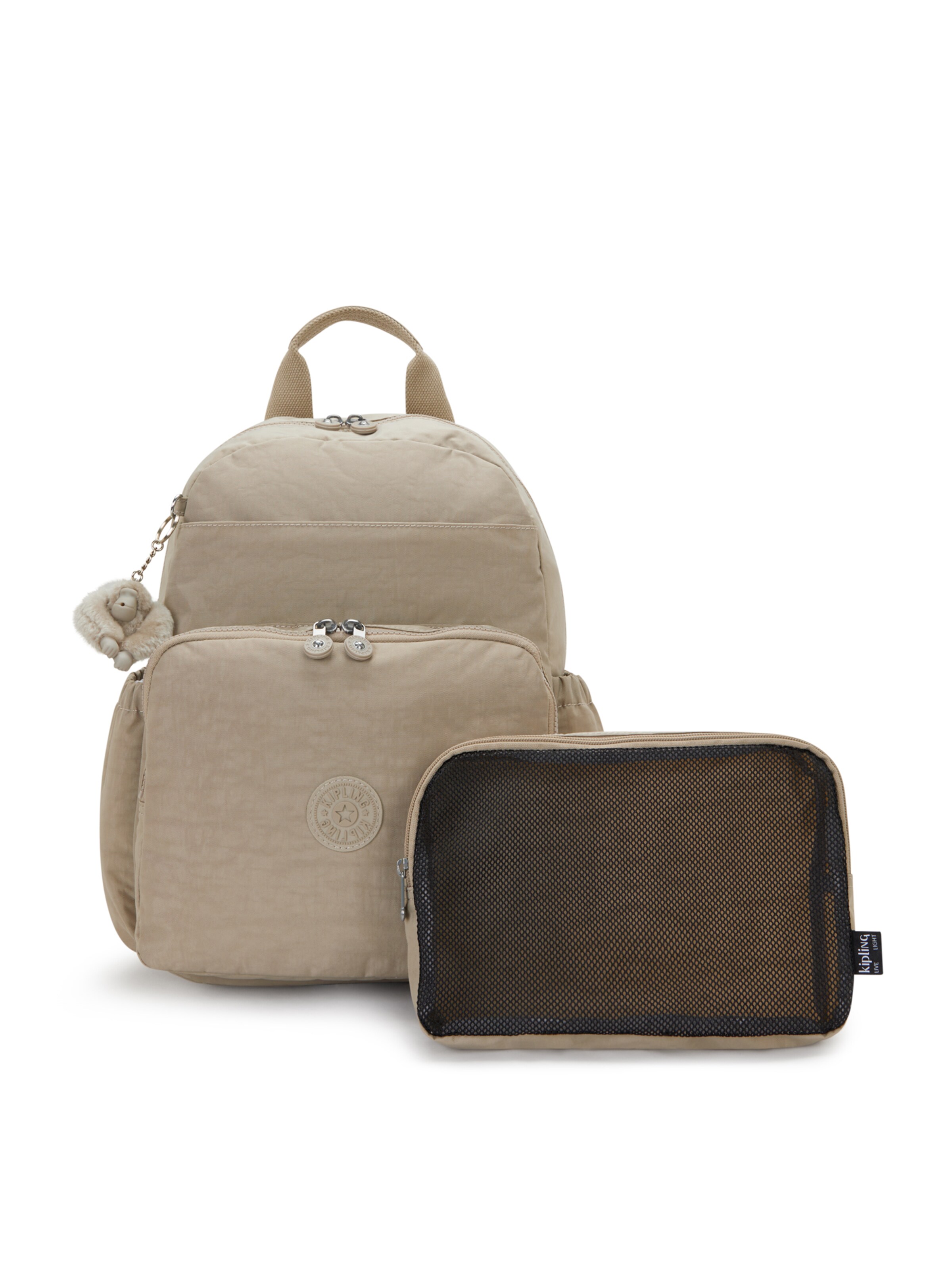 KIPLING - Mochila 'Maisie' em bege