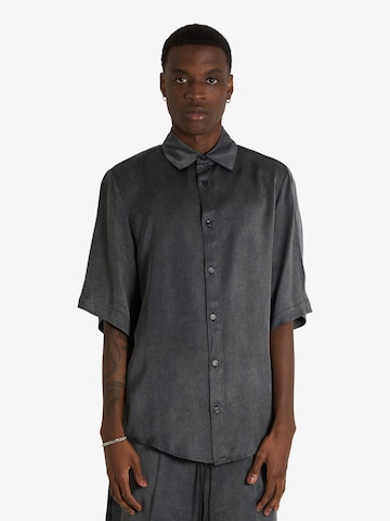 Coupe regular Chemise Yes London en noir : devant
