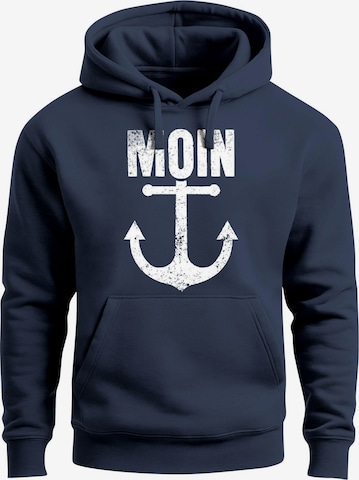 Neverless Sweatshirt 'Moin Anker' in Blau: Vorderseite