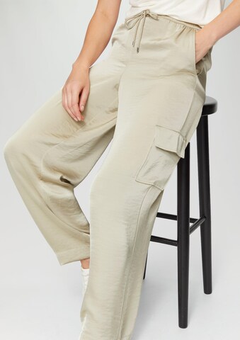 Wide Leg Pantalon cargo s.Oliver BLACK LABEL en beige