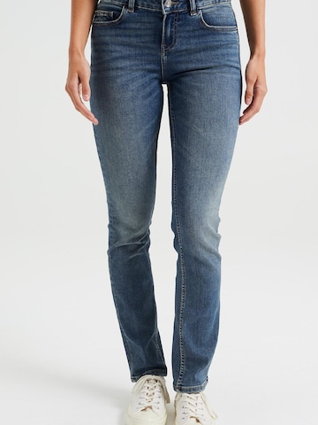 Coupe slim Jean WE Fashion en bleu : devant