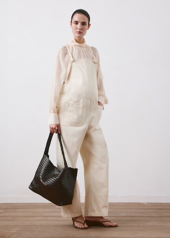 MANGO Wide leg Overalls 'Petomum' in White: front
