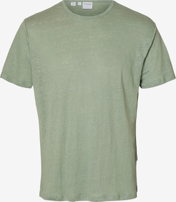 T-Shirt 'SLHBET' SELECTED en vert : devant