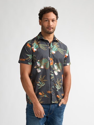Petrol Industries Regular fit Overhemd in Zwart: voorkant