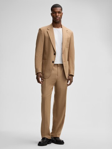 STRELLSON Loose fit Pleated Pants ' Jarod ' in Brown