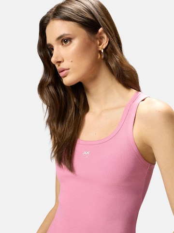 PINKO Top 'PINKO CALCOLATORE CANOTTIERA COSTINA COTONE LOGO METAL canotta' in Pink