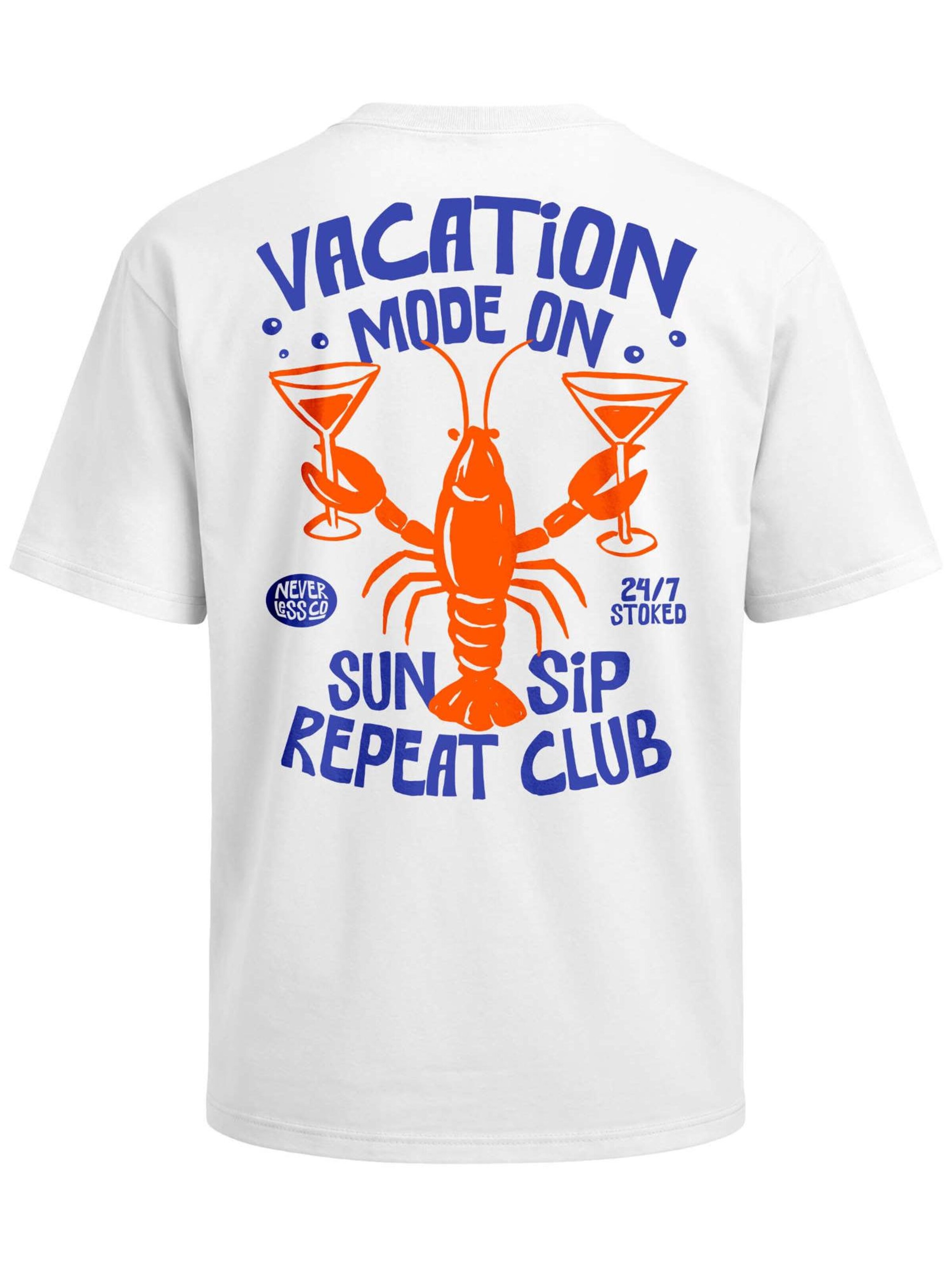 Neverless Shirt 'Vacation mode on' in White
