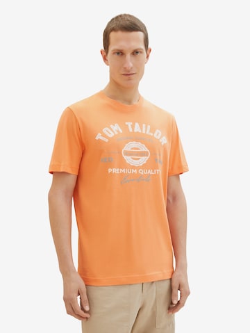 oranžs TOM TAILOR T-Krekls: no priekšpuses