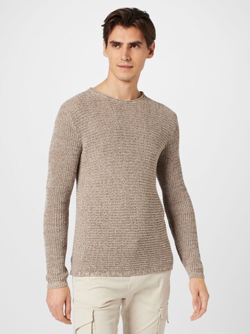 JACK & JONES Sweater 'Phil' in Brown: front