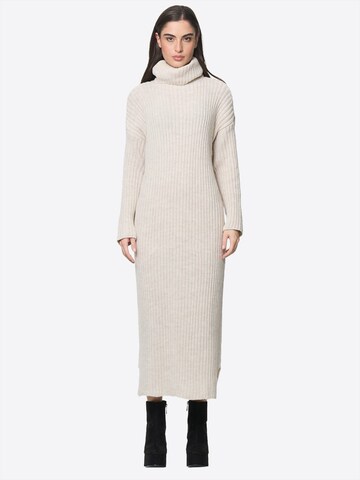 Elara Kleid in Beige: Vorderseite