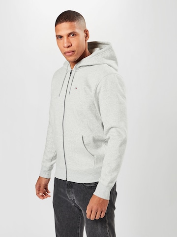 Tommy Jeans Regular fit Sweat jacket in Grey: front