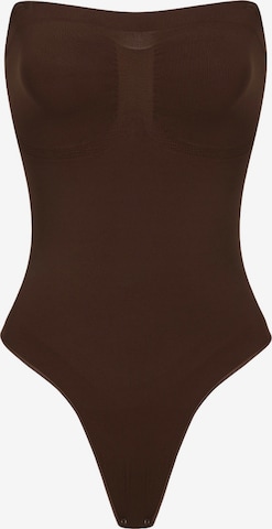 Body modelant 'Trägerloser Bodysuit Sculpting Shapewear mit String' cfab (formerly creamy fabrics) en marron : devant