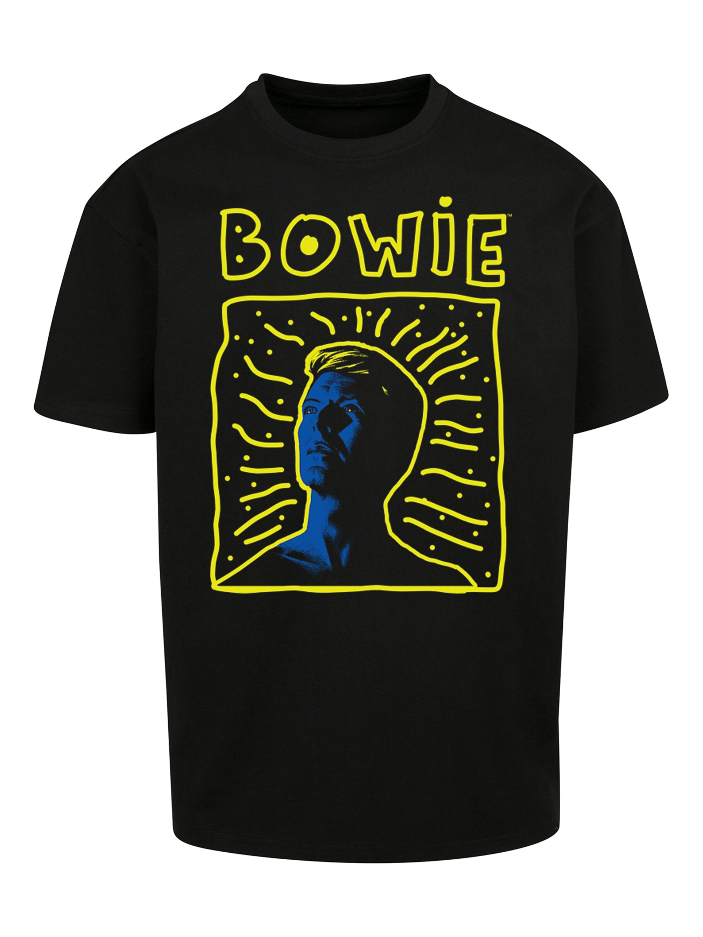 F4NT4STIC Shirt 'David Bowie' in Zwart: voorkant